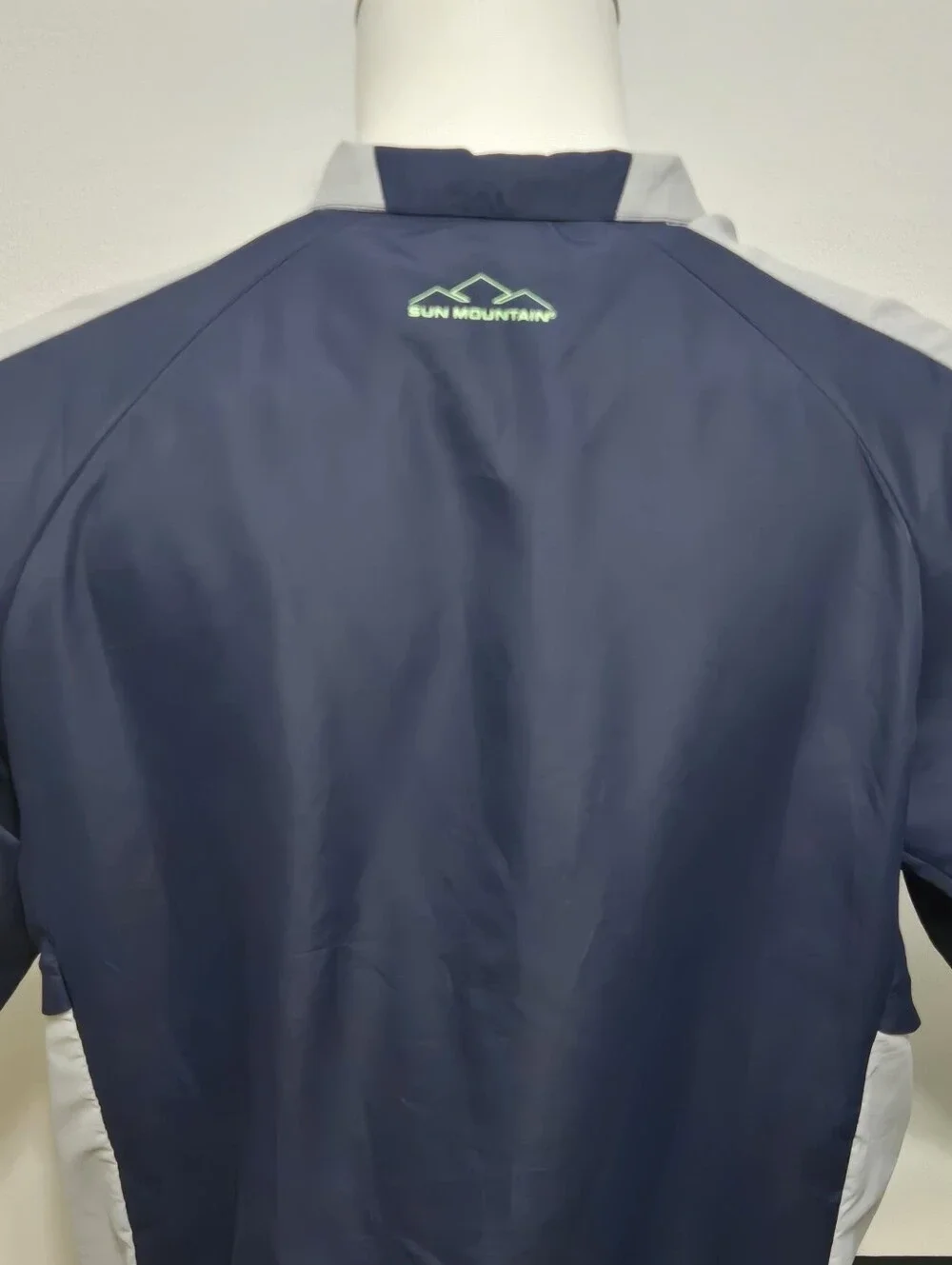 Sun Mountain Wind Wear Golf 1/4 Zip Windbreaker w/Pockets, Blue & Gray, Men's L